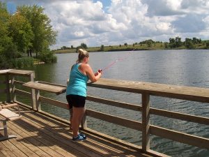 Fishing on Lake Pahoja Lyon County Iowa