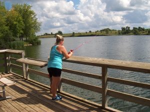 Fishing on Lake Pahoja Lyon County Iowa