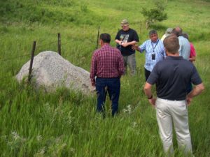 The pitted boulder at Blood Run Iowa