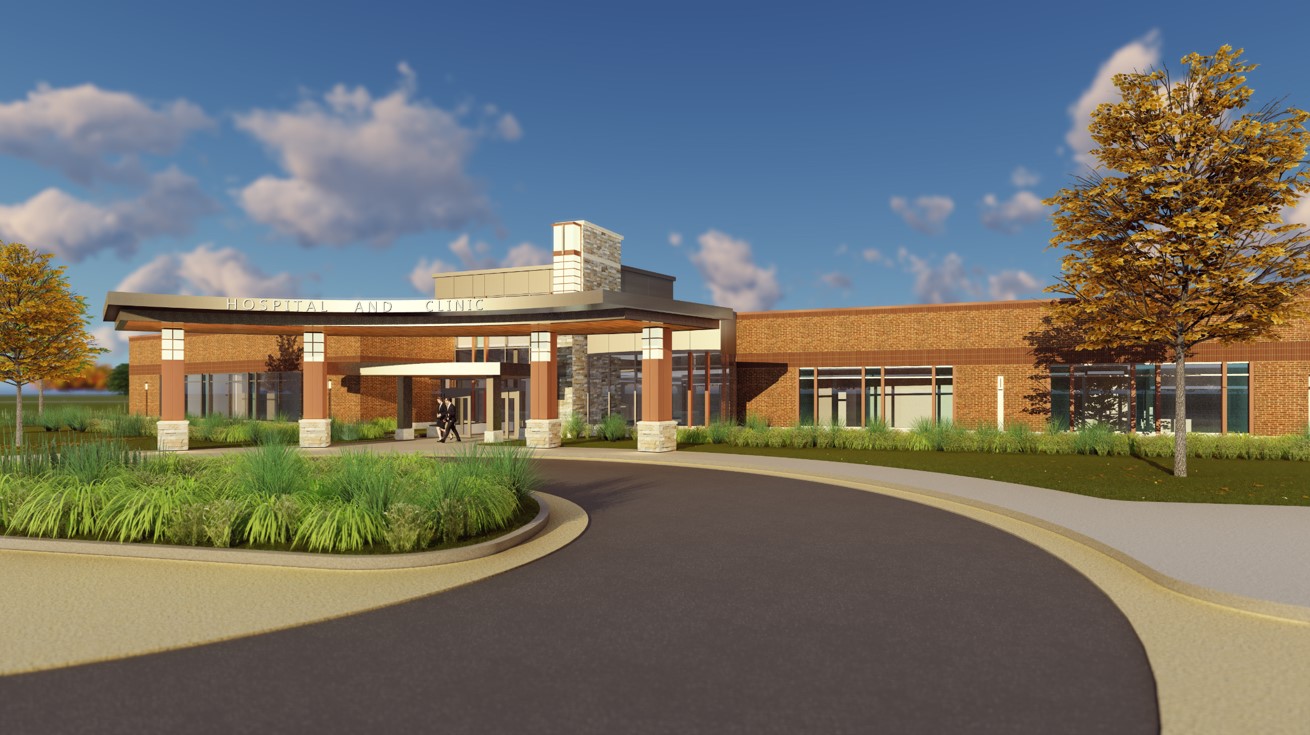 Drawing of Avera Merrill Pioneer Hospital in Rock Rapids