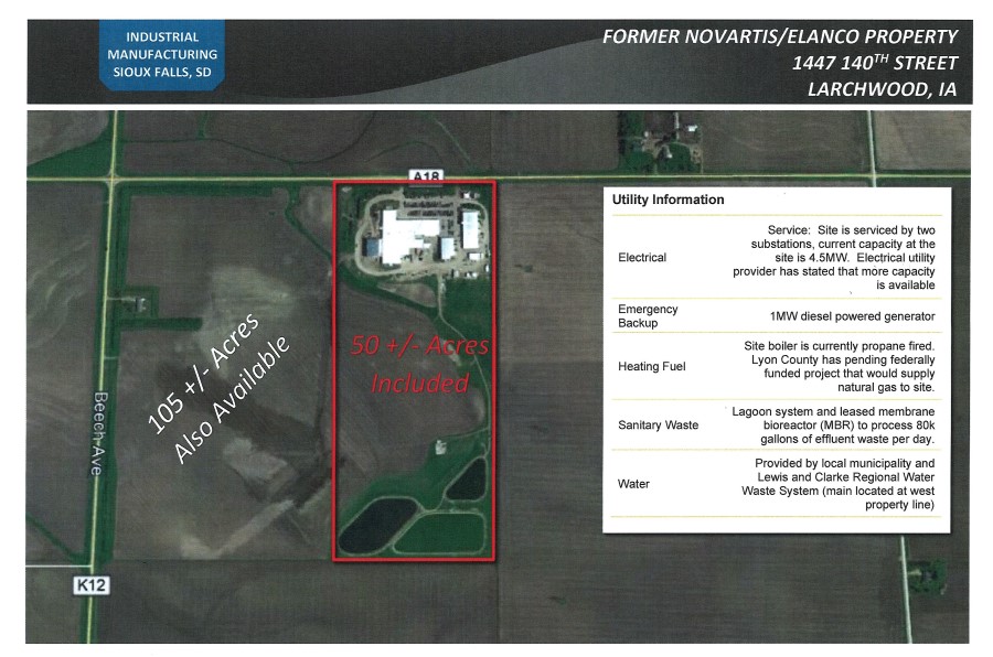 50 acre map utilities Bender 900 Larchwood Elanco map
