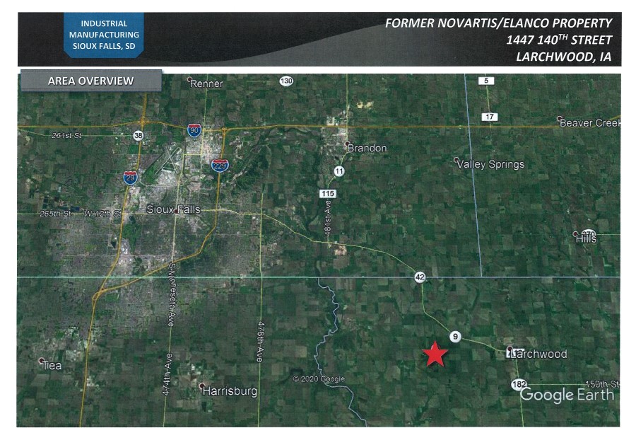 Area map Sioux Falls Bender 900 Larchwood Elanco map 2